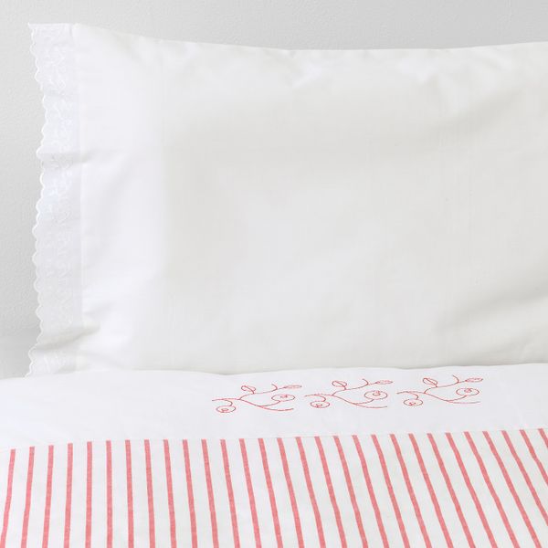 Пододеяльник, наволочка для/кроватки, в полоску/красный 110x125/35x55 см IKEA ГУЛСПАРВ 704.270.75 - схема-чертеж с размерами