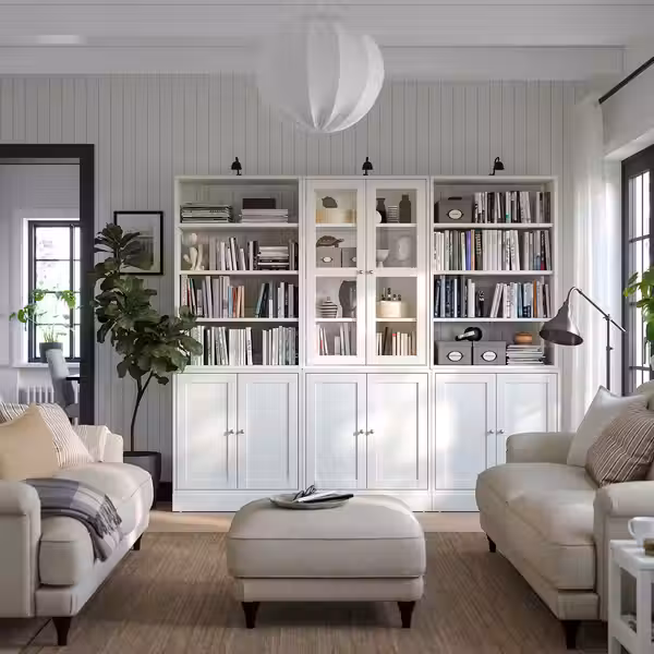 HAVSTA Комбинация д/хранения+стекл дверц - белый 243x47x212 см - фото 2