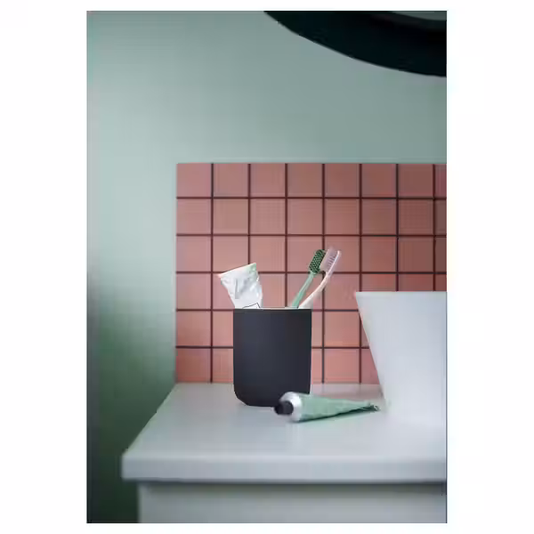 EKOLN Держатель д/зубных щеток - темно-серый - схема-чертеж с размерами