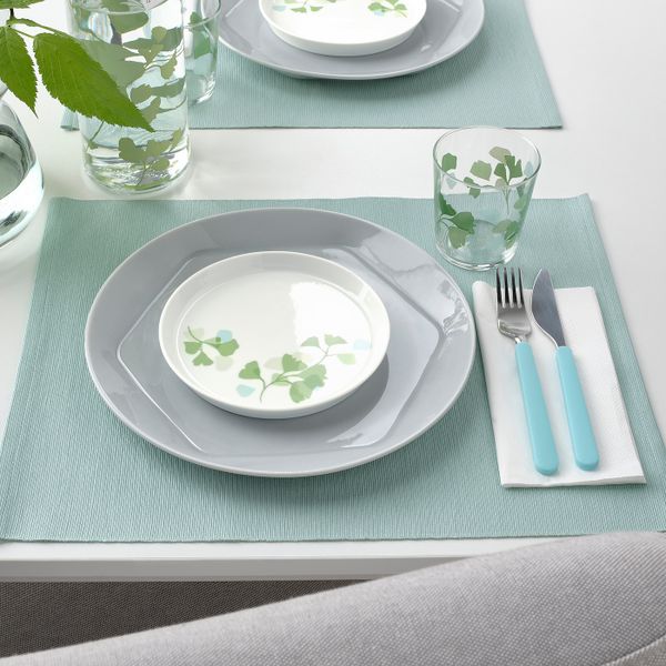 Тарелка десертная, орнамент «листья» белый/зеленый 17 см IKEA STILENLIG СТИЛЕНЛИГ 104.509.93 - фото 3