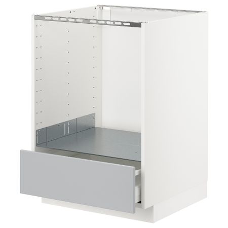 Напольный шкаф для духовки, с ящиком, 60x60 см, белый, Veddinge серый IKEA METOD МЕТОД, MAXIMERA МАКСИМЕРА 790.268.89