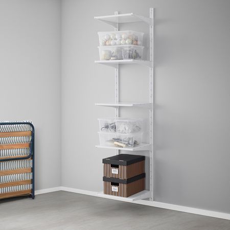 Настенная шина/полки, белый 46x41x197 см IKEA АЛЬГОТ 292.303.45