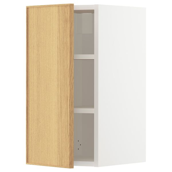 Шкаф навесной с полкой, белый/Экестад дуб 30x60 см IKEA METOD МЕТОД 093.009.09 - схема-чертеж с размерами