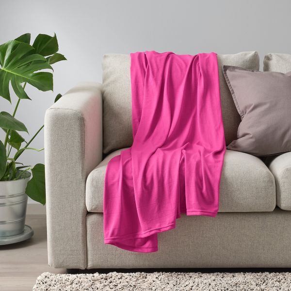Плед, ярко-розовый, 120x170 см IKEA ОДДХИЛЬД 504.263.50 - схема-чертеж с размерами