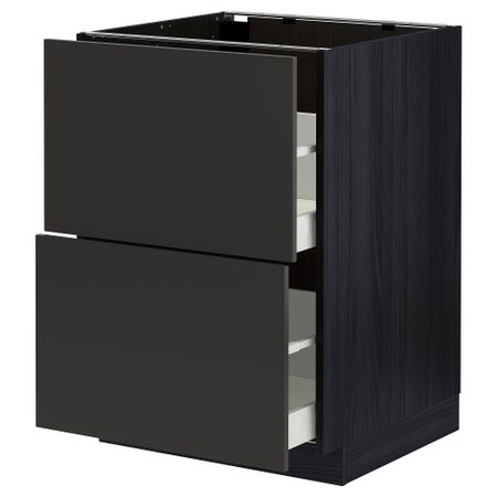 Напольный шкаф 2 фасада, 2 высоких ящика IKEA METOD МЕТОД, MAXIMERA МАКСИМЕРА 694.981.15