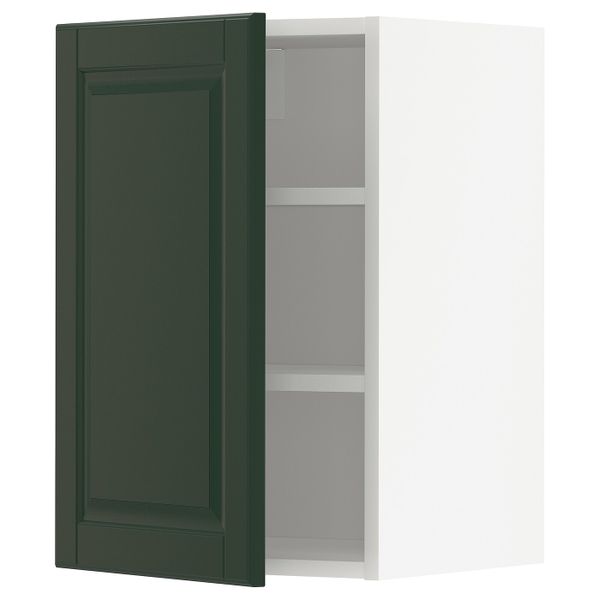 Шкаф навесной с полкой, белый/Будбин темно-зеленый 40x60 см IKEA METOD МЕТОД 593.122.26 - фото 1