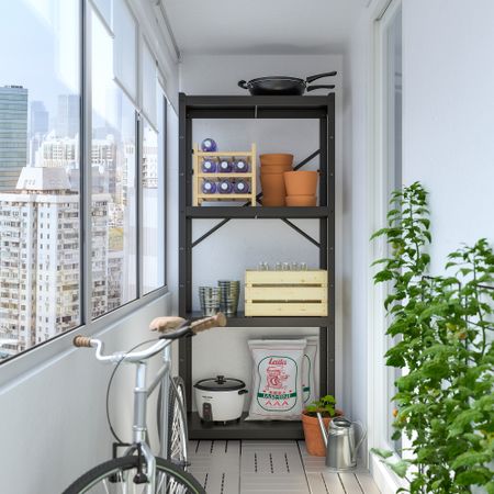 Стеллаж, черный, 85x40x190 см IKEA BRORINGE БРУР-ИНГЕ 392.687.24