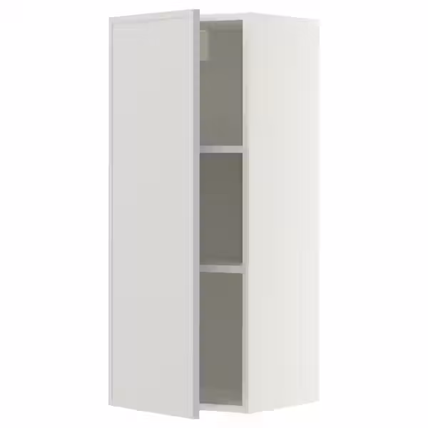 METOD Навесной шкаф с полками - белый/Aspudden светло-серый 40x100 см - фото 1