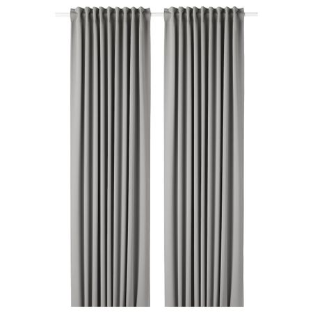 Гардины, блокирующие свет, 1 пара, серебристый, 145x300 см IKEA МАЙГУЛЛ 004.559.34