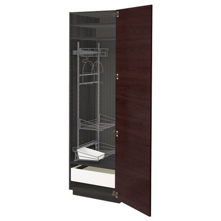 Высокий шкаф с отделением для аксессуаров для уборка, 60x60x200 cm IKEA METOD МЕТОД, MAXIMERA МАКСИМЕРА 693.349.25