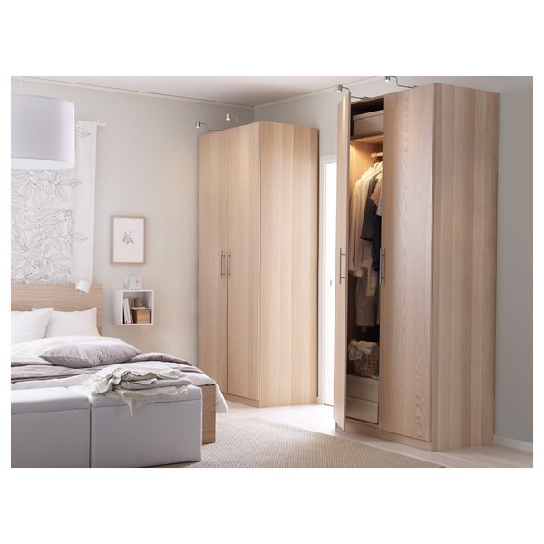 Дверь НЕКСУС, дубовый шпон, беленый (50x229 см) - фото 2