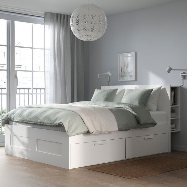 BRIMNES Каркас кровати с изголовьем - белый/Lönset 160x200 см - фото 2