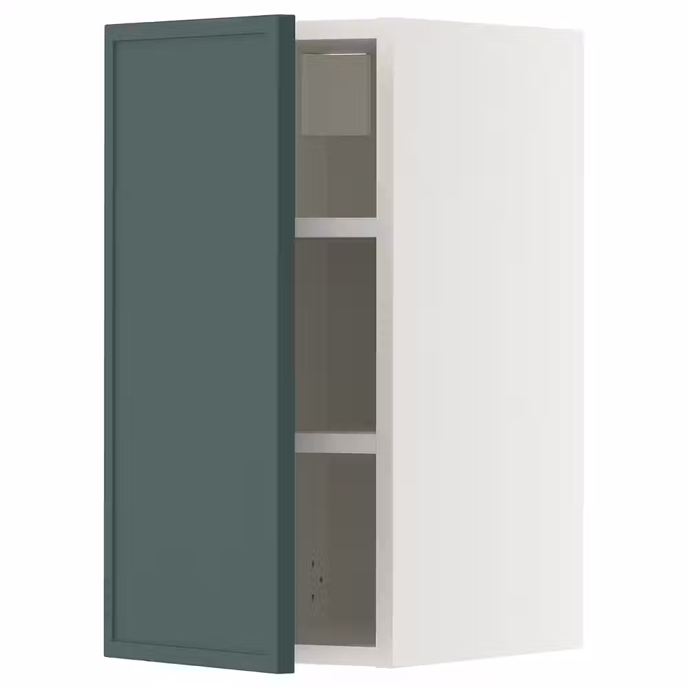 METOD Навесной шкаф с полками - белый/Aspudden темный серо-зеленый 30x60 см - фото 1