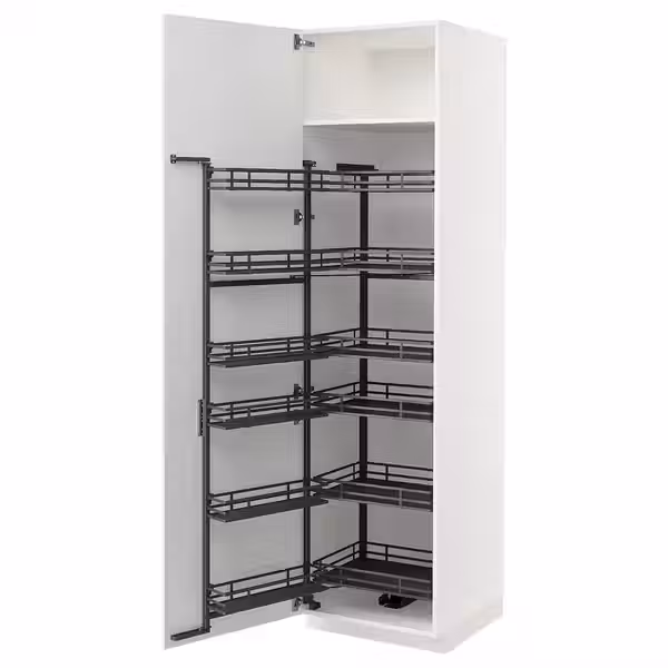 METOD Высокий шкаф с выдвижным модулем - белый/Stensund белый 60x60x220 см - фото 1