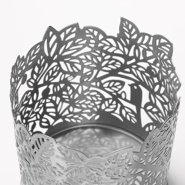 Подсвечник для греющей свечи, серебристый 8 см IKEA SAMVERKA САМВЕРКА 404.644.13 - схема-чертеж с размерами