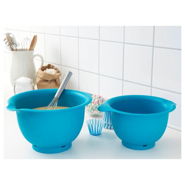 Набор мисок для взбивания, 2 штуки ВИСПАД, бирюзовый - схема-чертеж с размерами