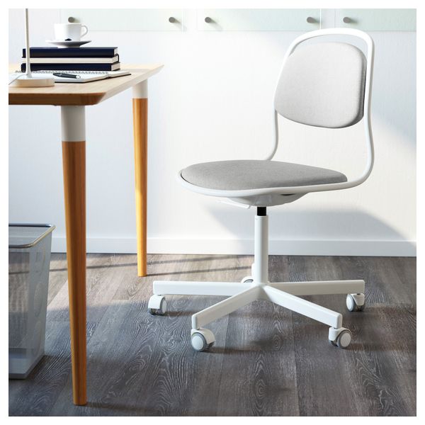 Рабочий стул ОРФЬЕЛЛЬ / СПОРРЕН, белый, Висле светло-серый - фото 2