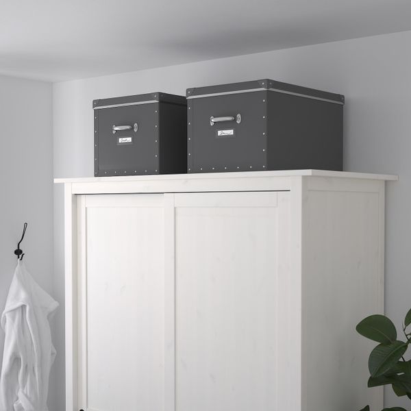 Коробка с крышкой, темно-серый 35x56x30 см IKEA ФЬЕЛЛА 303.956.70 - фото 3