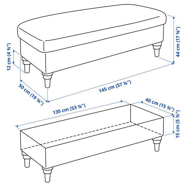 IKEA, дополнительный ракурс - схема-чертеж с размерами
