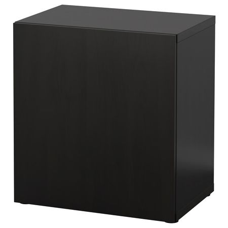 BESTÅ Стеллаж с дверью - черно-коричневый/Lappviken черно-коричневый 60x42x64 см