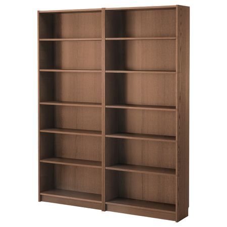 Стеллаж, коричневый ясеневый шпон 160x28x202 см IKEA BILLY БИЛЛИ 292.435.45