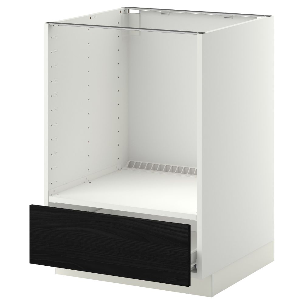 Напольный шкаф для духовки, с ящиком МЕТОД / ФОРВАРА, белый, Тингсрид черный (60x60 см) - фото 1