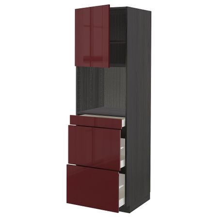 Высокий шкаф для СВЧ, дверца,3ящика, 60x60x200 cm IKEA METOD МЕТОД, MAXIMERA МАКСИМЕРА 794.531.02
