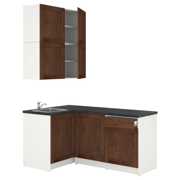 Кухня, под коричневый мореный ясень 120x180x265 см IKEA KNOXHULT КНОКСХУЛЬТ 594.177.75 - фото 1