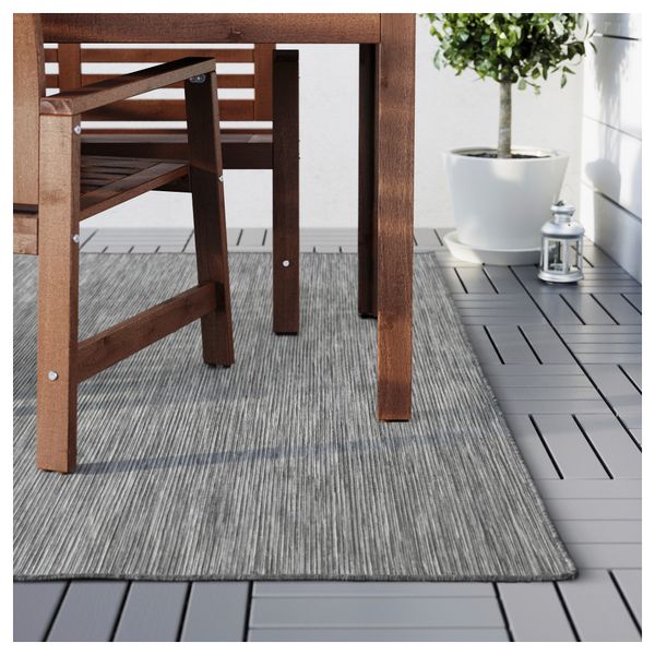 Ковер безворсовый, для дома/улицы ХОДДЕ, д/дома/улицы серый, черный (200x300 см) - фото 5