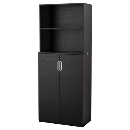 Комбинация для хранения с дверцами ГАЛАНТ, черно-коричневый (80x200 см)