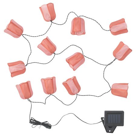Гирлянда, 12 светодиодов, для сада на солнечной батарее/тюльпан розовый IKEA СОЛВИДЕН 104.543.64