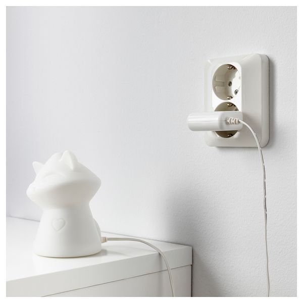 Светодиодный ночник ЛУРИГА, белый, енот - схема-чертеж с размерами