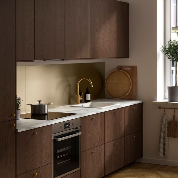 LYSEKIL Настенная панель - двусторонний нержавеющ сталь/латунь 119.6x55 см - фото 3