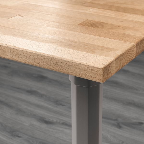 Стол, бук/серый 155x75 см IKEA GERTON ГЕРТОН 492.792.46 - схема-чертеж с размерами