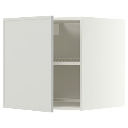 METOD Верхний шкаф д/холодильн/морозильн - белый/Aspudden светло-серый 60x60 см