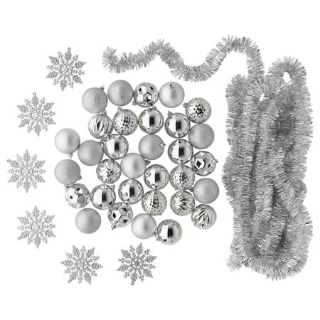 Набор подвесных урашений, 39 предмета ВИНТЕР 2016, серебристый