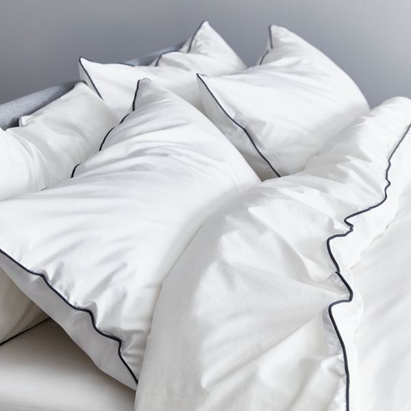 Пододеяльник и 2 наволочки, белый, серый 200x200/50x70 см IKEA КУНГСБЛОММА 104.230.75 - фото 3