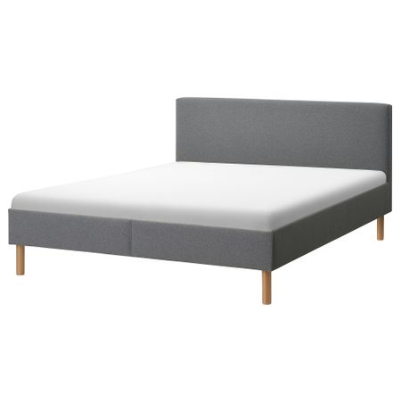 Каркас кровати с обивкой, 140x200 см, серый IKEA NARRÖN 105.561.07
