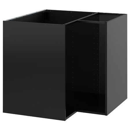METOD Напольный шкаф угловой - черно-серый 88x60x80 см