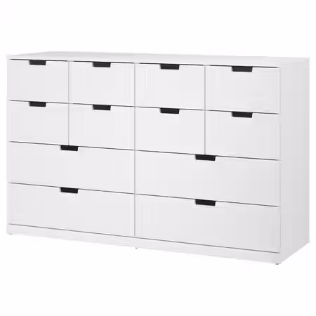 NORDLI Комод с 12 ящиками - белый 160x99 см