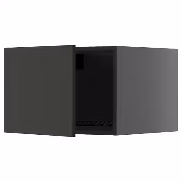 METOD Верхний шкаф д/холодильн/морозильн - черно-серый/Nickebo матовый антрацит 60x40 см - фото 1