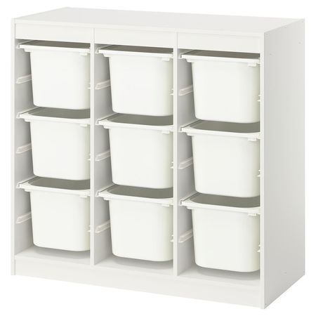 TROFAST Комбинация д/хранения+контейнеры - ширма/белый белый 99x44x94 см