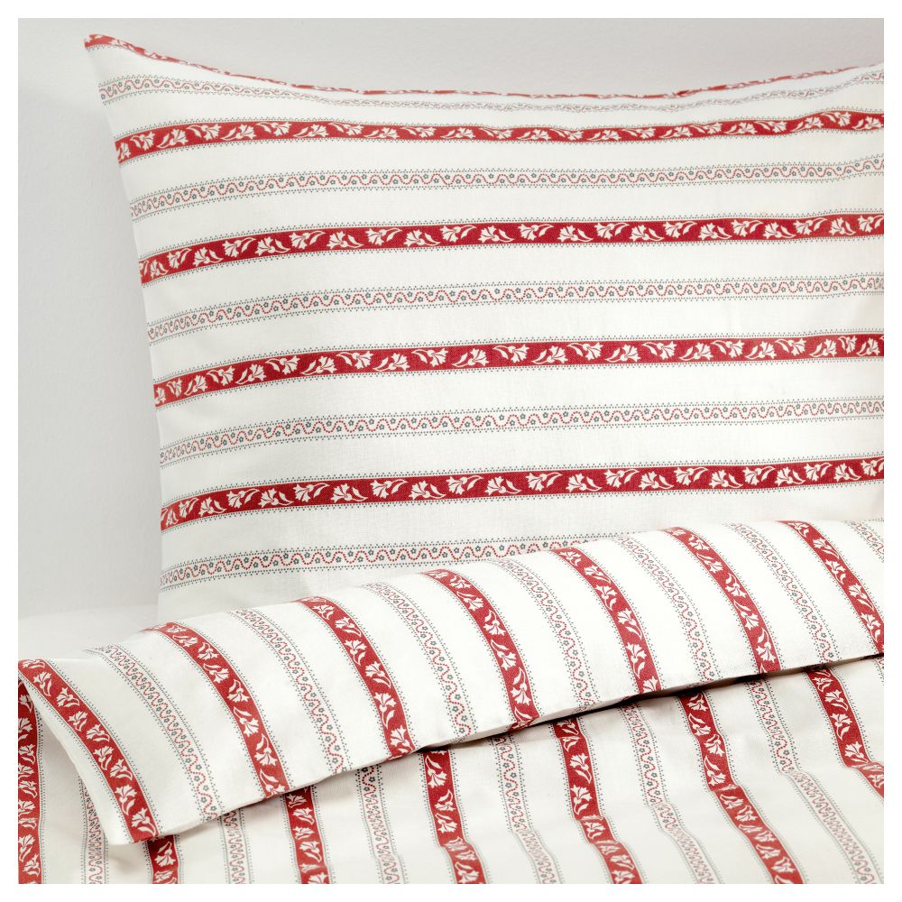 Пододеяльник и 2 наволочки ПЭРЛЬГИАЦИНТ, белый, в полоску (200x200/50x70 см) - фото 1