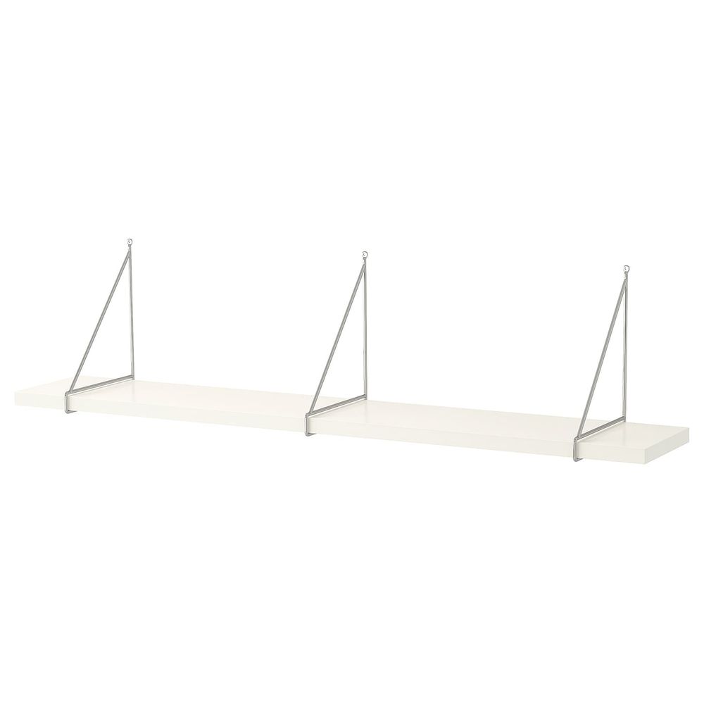Полка навесная, белый/хромированный 120x20 см IKEA BERGSHULT БЕРГСХУЛЬТ / PERSHULT ПЕРСГУЛЬТ 292.907.06 - фото 1