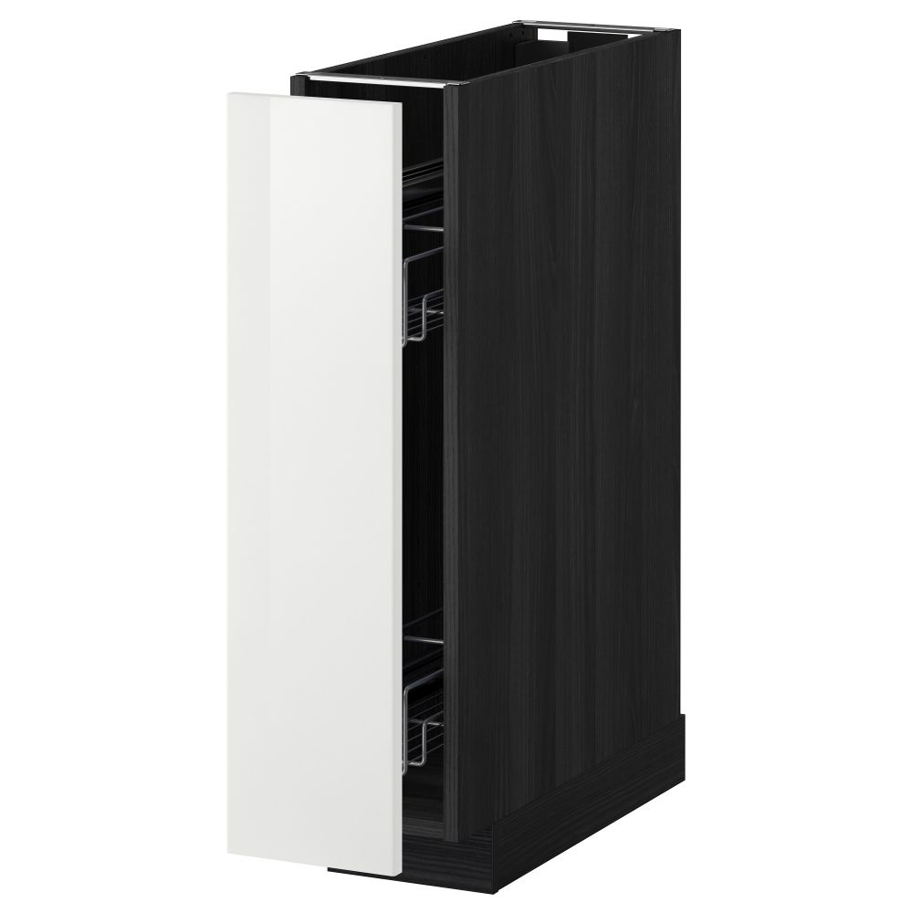 Напольный шкаф, выдвижной внутрений элемент МЕТОД, черный, Рингульт белый (20x60 см) - схема-чертеж с размерами