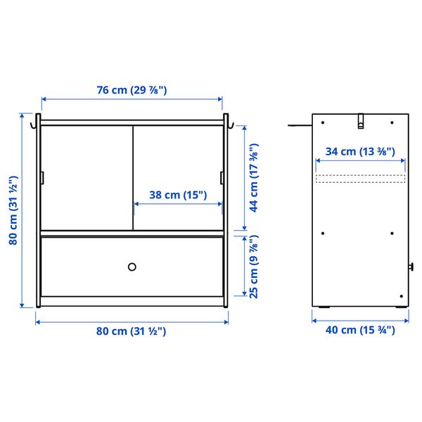IKEA, дополнительный ракурс - схема-чертеж с размерами