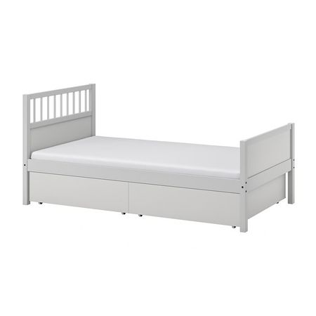 SMYGA Каркас кровати с ящиками - светло-серый 90x200 см