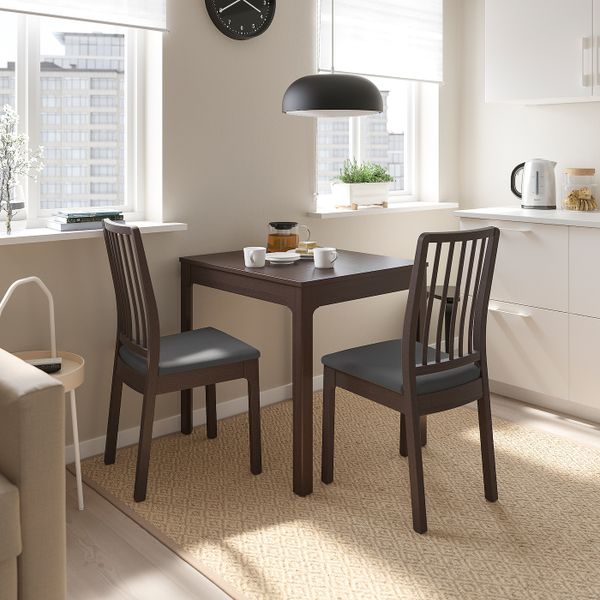 Стол и 2 стула, темно-коричневый/Хакебу темно-серый 80/120 см IKEA EKEDALEN ЭКЕДАЛЕН / EKEDALEN ЭКЕДАЛЕН 494.294.01 - фото 2