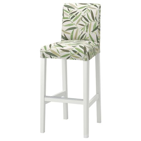 Стул барный, белый/Фогельфорс разноцветный 75 см IKEA BERGMUND БЕРГМУНД 193.997.64
