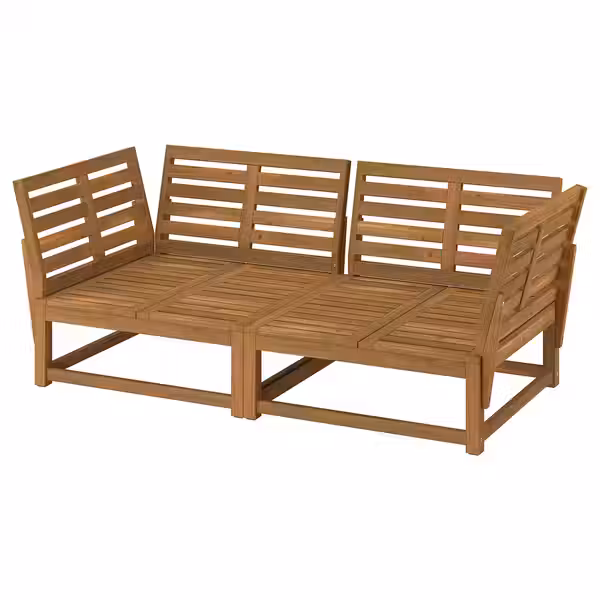 NÄMMARÖ 2-местный модульный диван - для сада с подлокотниками/светло-коричневая морилка 183 см - схема-чертеж с размерами